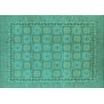 thumbnail image 1 of Ahgly Company Indoor Rectangle Oriental Turquoise Blue Industrial Area Rugs, 4' x 6', 1 of 4