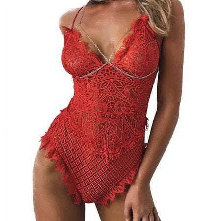 Viworld Sexy Women Lingerie Lace Dress Babydoll Underwear Nightwear Sleepwear Bodysuit