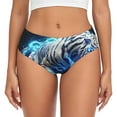 thumbnail image 1 of Fotbe Futuristic Blue Light White Tiger Calzones Estampados para Mujer – Ropa Interior de Algodón, Cómoda, Suave y Elástica-X-Small, 1 of 6