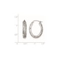 thumbnail image 5 of Auriga Fine Jewelry 925 Sterling Silver Rhodium-plated Diamond-cut 5mm Oval Hoop Earrings for Women, 5 of 6