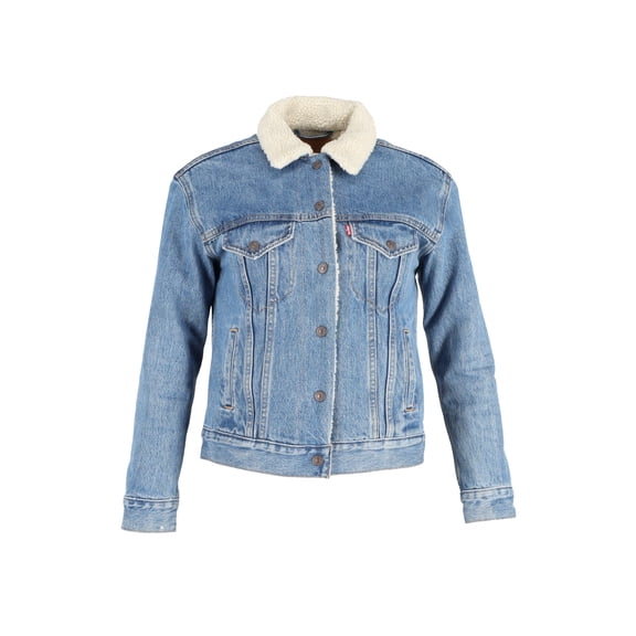 Pre-Owned Levi's Original Sherpa Trucker Denim Jacket in Blue Cotton