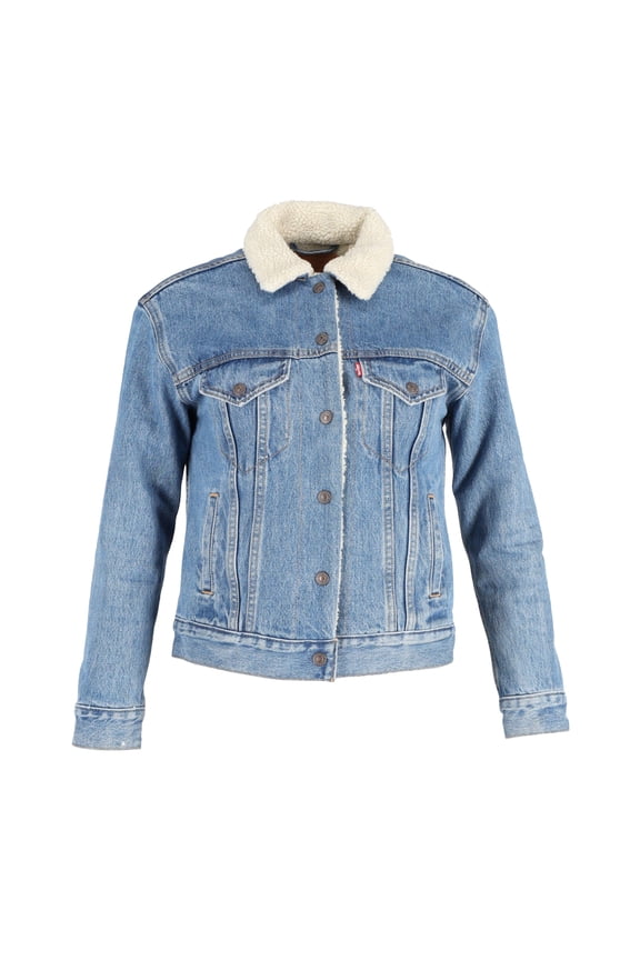 Pre-Owned Levi's Original Sherpa Trucker Denim Jacket in Blue Cotton
