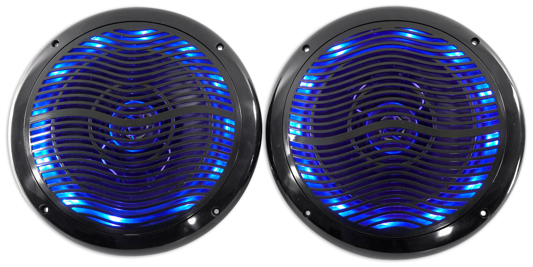 Rockville RMC65LB 6.5" 600w 2-Way Black Marine Speakers w/Multi Color LED+Remote - image 3 of 7