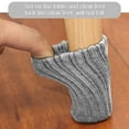 thumbnail image 4 of 24Pcs Knitted Chair Leg Protectors for Hardwood Floors, Non-slip High Elastic Furniture Pads Floor Protectors Scratching & Reduce Noise,Gray, 4 of 7