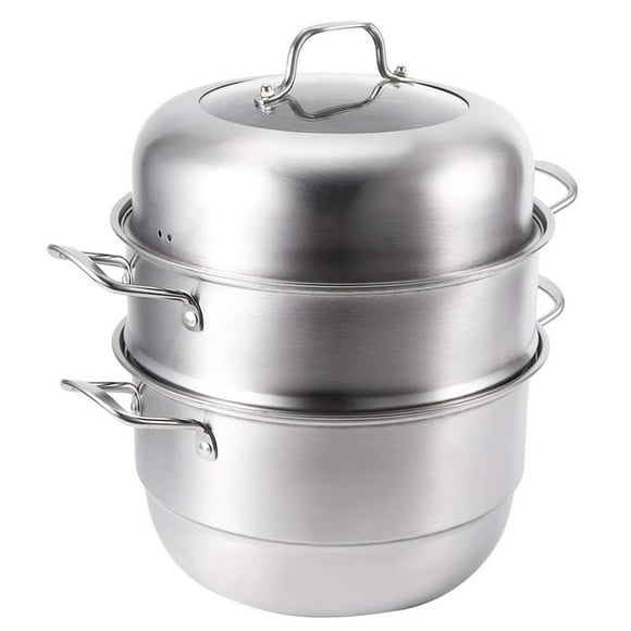 Juego de Ollas Vaporeras Acero Inox Aquila 2 Niveles