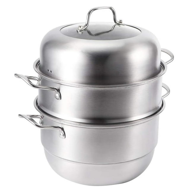 Juego de Ollas Vaporeras Acero Inox Aquila 2 Niveles