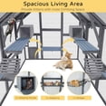 thumbnail image 2 of Large Catio Outdoor Cat House Enclosure Wooden Cat Cage Kitten Condo for Multiple Pets Walk in, with Bouncy Bridge, Platforms, Small Houses and Weatherproof Roof - 111”x74”x74”, 2 of 8