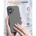 thumbnail image 3 of KOMI Designed for iPhone 16 Case,Shockproof Liquid Silicone Protective Phone Case with Soft Anti-Scratch Microfiber Lining Ultra Slim Drop Protection Phone Cover 6.1 inch Charcoal Gray, 3 of 5