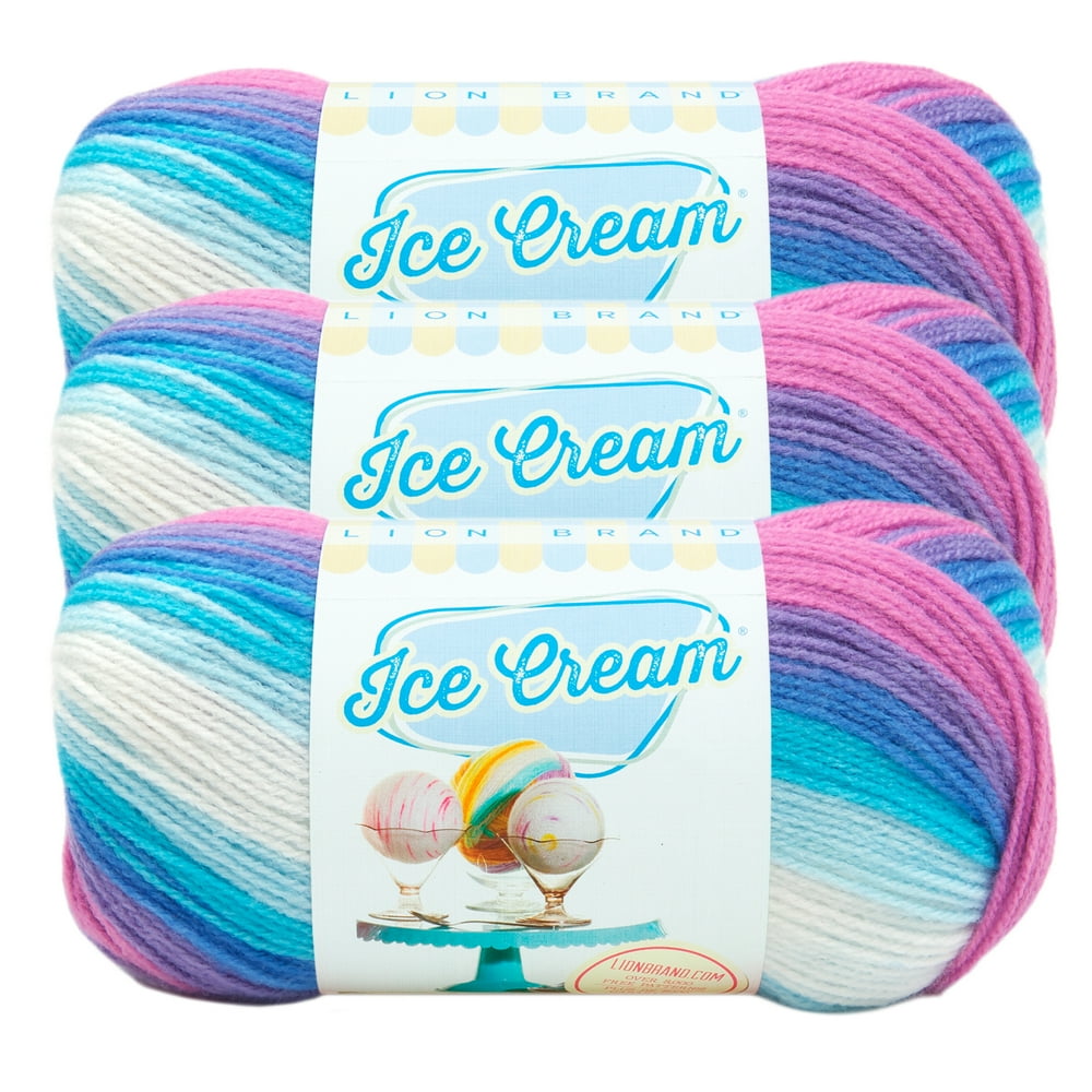 Lion Brand Yarn Ice Cream Moon Mist SelfStriping Baby Light Acrylic