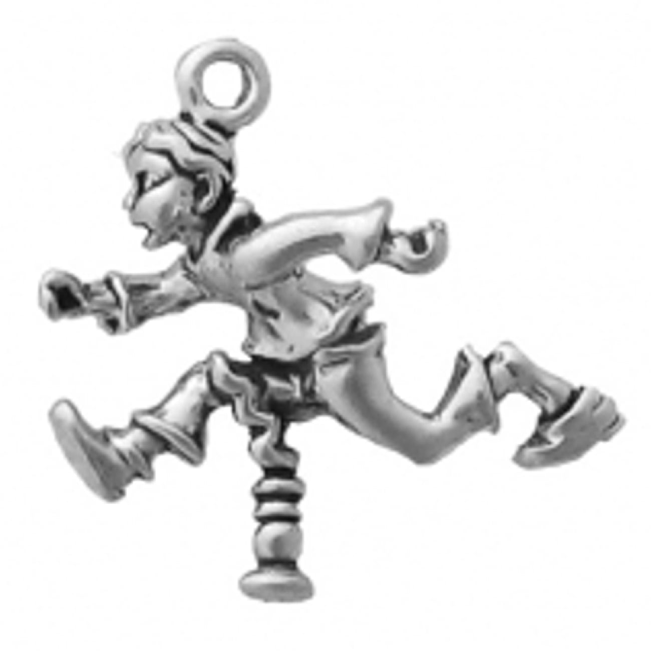 Sterling Silver Girls .8mm Box Chain 3D Candelabra Candles Pendant Necklace