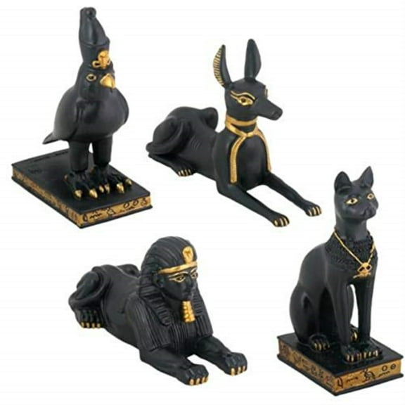 Black Ancient Egyptian Animals Set of 4