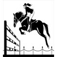 thumbnail image 2 of Duvet Cover Set, Racing Horse with a Jockey Girl Jumping Above Barrier Barn, 2 of 5
