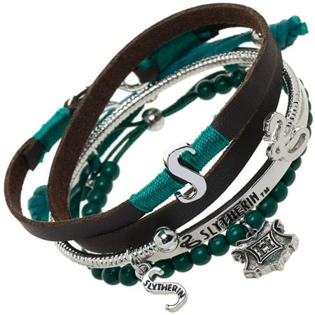 Harry Potter Slytherin Charm Friendship Bracelet Gift Set – 4 Pack