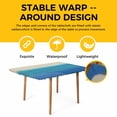 thumbnail image 4 of Blue Teal Beige Ombre Table Cloths for 3 Foot Rectangle Tables, Modern Abstract Art Abstract Patio Waterproof Elastic Fitted Tablecloths, Washable Rectangular Table Cover for Camping, 4 of 8