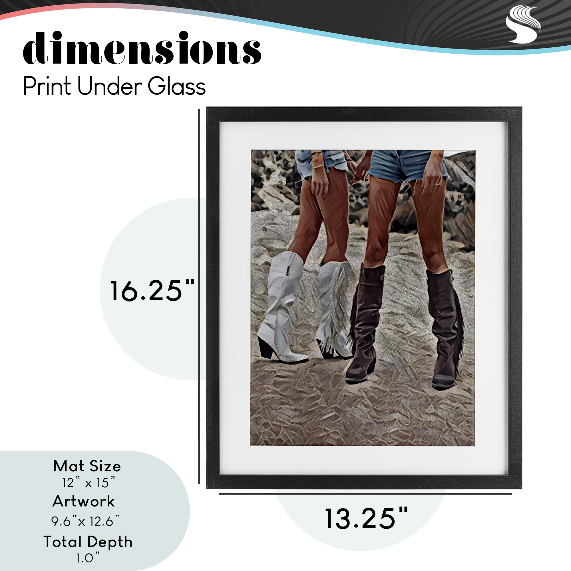 Rodeo Girls Friendship Black Framed Print Under Glass, design by Jesse Keith