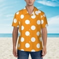 thumbnail image 2 of Fotbe Orange And White Polka Dot Camisa Hawaiana para Hombre Unisex – Camisa Casual de Verano con Botones de Manga Corta de Algodón y Lino,3X-Large, 2 of 7