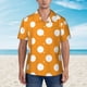 thumbnail image 2 of Balery Orange And White Polka Dot Camisas hawaianas de manga corta para hombre, camisas playeras de corte holgado, camisas de vacaciones con botones,X-Large, 2 of 7