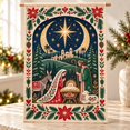 Holy Magazine Border Nativity Garden Flag, Holy Family Folk Art Botanical Border for ...