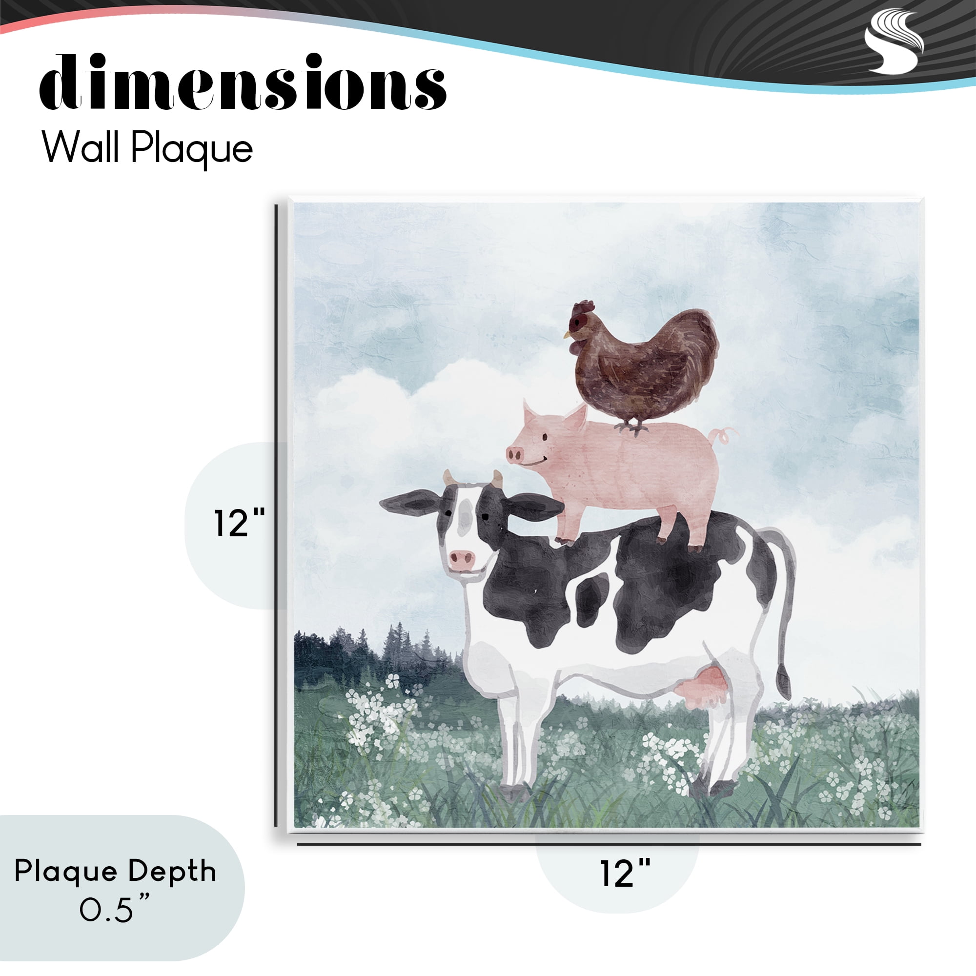 Stupell Industries Muted Stacked Farm Animals Wall Plaque Art, design by Kim Allen