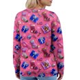 thumbnail image 4 of Women's Fashion Long Sleeve Christmas Snowman Snowflake Print Jacket Cardigan for Holiday Party and Casual Daily Wear,Hot Pink,XL, 4 of 6