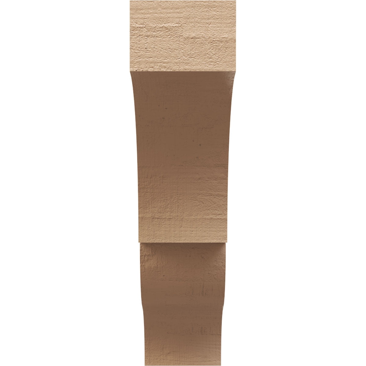 7"W x 28"D x 28"H Thin Asheboro Rough Cedar Woodgrain TimberThane Corbel, Primed Tan