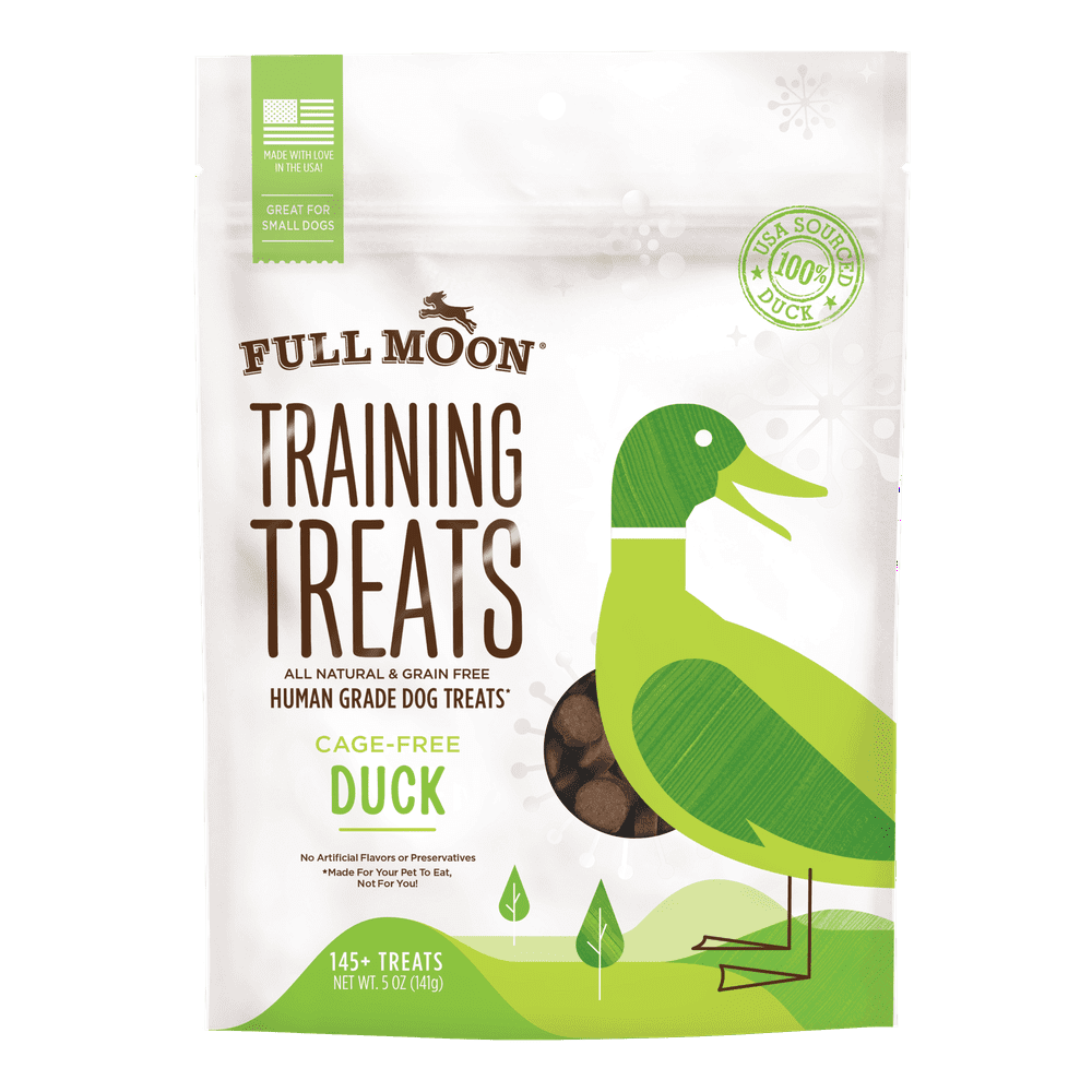 Full Moon All Natural Human Grade Dog Training Treats, Duck, 5 Oz