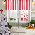 thumbnail image 6 of Red Pink Stripe Valances for Windows, Decorative Rod Pocket Window Valance Curtains, Geometric White Vertical Striped Short Curtain Drapes for Kitchen/Bathroom/Living Room, 2 Panels, 54" W x 18" L, 6 of 8