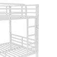 thumbnail image 5 of Full XL over Full XL Bunk Bed Frame with Stair and Guardrails, Heavy Duty Metal Beds Frame for Teens and Adults, Can be Separates Into 2 Bedframe, Easy Assembly, Mattress Not Included, White, 5 of 9