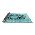 thumbnail image 2 of Ahgly Company Indoor Square Medallion Light Blue Traditional Area Rugs, 8' Square, 2 of 4