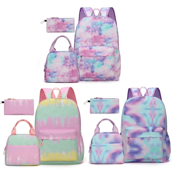 Lumtrix Gradient Backpack 3pcs Set for Teens, Backpack with Lunch Tote & Pencil Case Set Lightweight Daypacks A