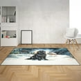 thumbnail image 2 of Hello Winter Newfoundland Welcome Snowy Night Watercolor Vintage Indoor Rug Newfie Dog Lover Gifts Carpet Living Bed Room Sofa Home Decor - 01011, 2 of 5