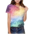 thumbnail image 1 of Hauts d'Été à Manches Courtes pour Enfants en Polyester Imprimé Col Rond 1 Pce, 1 of 9