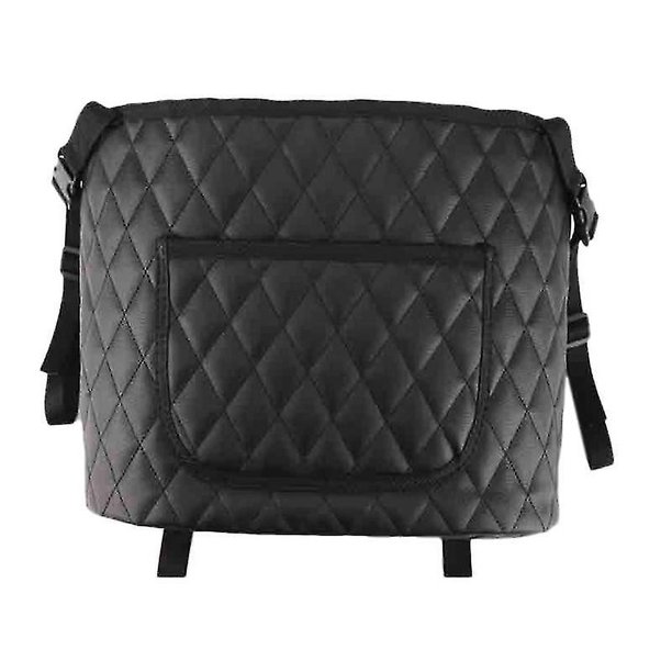 Bolsa de almacenamiento para respaldo de asiento de coche, caja con reposabrazos, bolsillo de red de cuero para coche