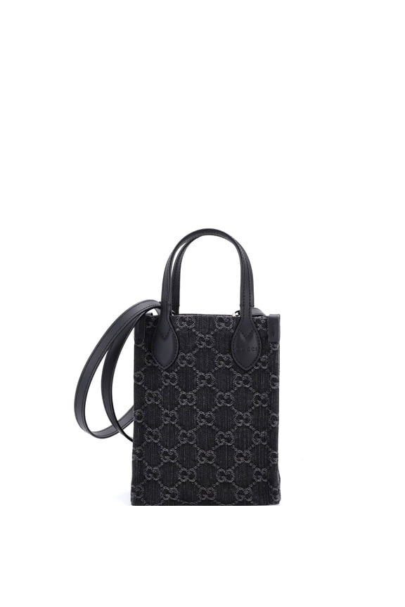 Pre-Owned Vertical Tote GG Denim Mini By Rebag