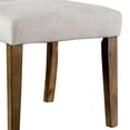 thumbnail image 4 of Benjara Jule Side Chairs Set of 2, Brown Solid Wood, Soft White Fabric Upholstery, 4 of 5