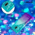 thumbnail image 5 of SOATUTO For Samsung Galaxy J3 2018 Case Samsung J3 V Core Case Sparkle Glitter Flowing Liquid Quicksand with Shiny Bling Diamond Women Girls Case Samsung Galaxy J3 Star / J3 Prime 2 - Green+Purple, 5 of 7