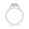 thumbnail image 2 of Angara Natural 1.6 Ct. Aquamarine with Diamond Halo Ring in 14K White Gold for Women (Ring Size: 7.5), 2 of 9