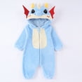 thumbnail image 6 of FASHOFT Baby Boy Halloween Outfit Flannel Dinosaur Animal Onesies Fall Winter Cosplay Romper Loungewear For Kids Home Sleep Wear Halloween Blue 19-24 Months, 6 of 9