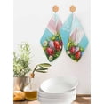 thumbnail image 2 of Easter Kitchen Dish Towels for Drying Dishes Set of 3, Bunny Colorful Eggs Spring Floral Botanical Waffle Weave Microfiber Hand Tea Bathroom Towels Quick Dry & Absorbent Towel 12x12, 2 of 7