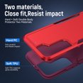 thumbnail image 6 of for Galaxy S22 6.1" 2022 Case, Multi-Layer Shock Absorbing Case with Wireless Charging Durable Shockproof Protective Case for S22 Ladies Women Men, Red & Rose, 6 of 9