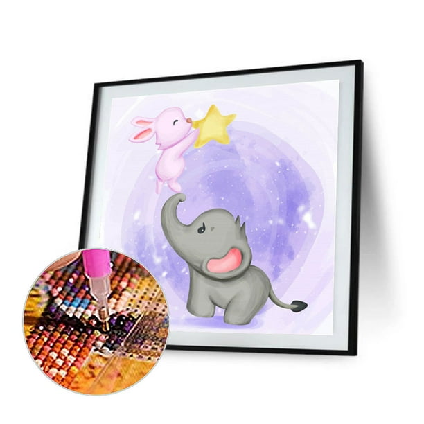 Cuadros Decorativos Kit de pintura de diamante 5D Mosaico de diamante redondo completo de animal DIY Tmvgtek embutido en tela