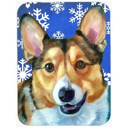 

Corgi Winter Snowflakes Holiday Glass Cutting Board- Large