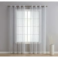 thumbnail image 2 of THD Francine Embroidered Soft Decorative Sheer Voile Light Filtering Grommet Curtain Panels - Pair, 2 of 28
