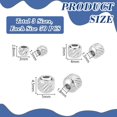 thumbnail image 3 of 150Pcs 3 Styles Textured Beads Stainless Steel Spacer Beads 3-5mm Rondelle Metal Stripe Spacer Beads Bracelet Beads Round Loose Beads, 3 of 6