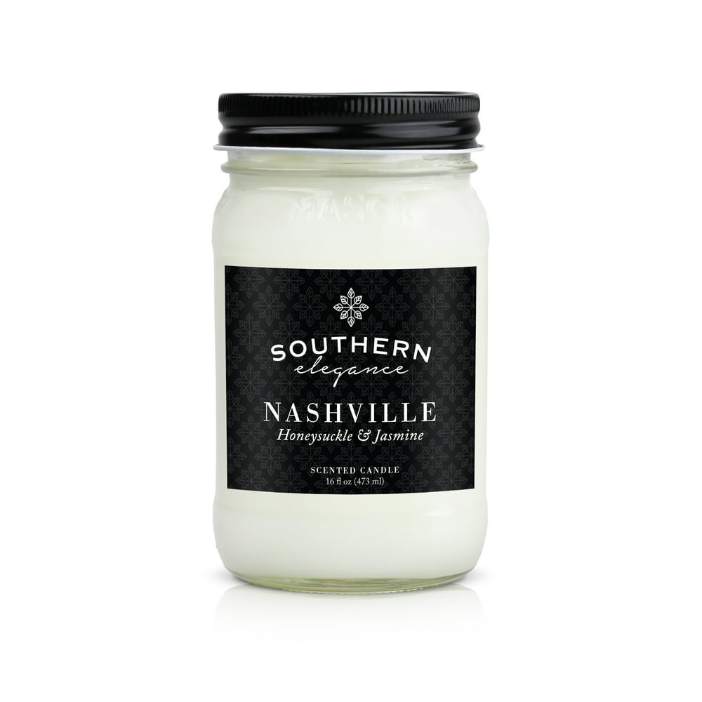 Southern Elegance Nashville Honeysuckle and Jasmine 16 oz Mason Jar Scented Candle Walmart