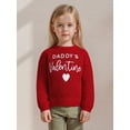 thumbnail image 6 of Miaouyo 0-4T Toddler Baby Boys Girls Valentine's Day Sweaters Long Sleeve Round Neck Letter Heart Embroidery Tops Knit Pullover, 6 of 9