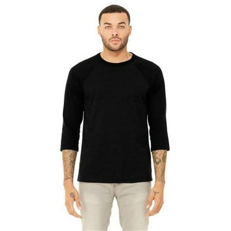 - Cottonex C0245A138LRG 3 by 4 Sleeve Baseball Tee Shirt for Adult, Natural & Black - Large