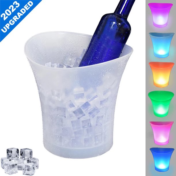 LED Ice Bucket, 5L Large Capacity Wine Bucket, Drink Containers with