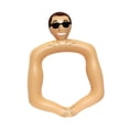 thumbnail image 3 of Marco de fotos inflable con juguete de hombre musculoso, accesorio decorativo, marco de selfie creativo para carnaval, fiesta de graduación, cumpleaño, 3 of 9