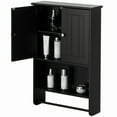 thumbnail image 4 of Wall Mount Bathroom Cabinet Wooden Medicine Cabinet Storage Organizer Double Door with 2 Shelves, and Open Display, 4 of 9